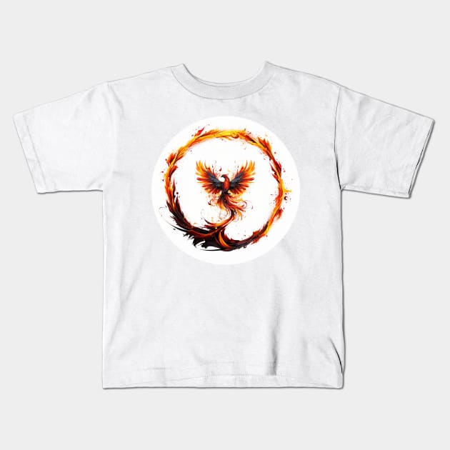 Phoenix Ring Kids T-Shirt by AstroRisq